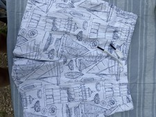 Vineyard Vines Boys Nautical Coastal Sailboat Print Breaker Shorts Navy White 10