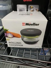Mueller Mini Rolling Chopper Vegetable Garlic Food Processor Slicer Mincer