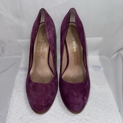 Pour La Victoire High Heel Stilletto Vero Cuoio Suede Size 8  Purple