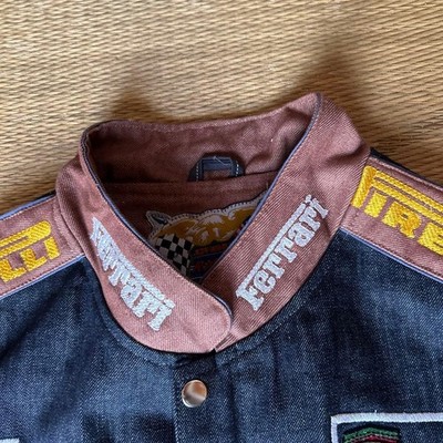 Ferrari Racing Denim Jacket JH Design 2XL Brown/Navy | eBay