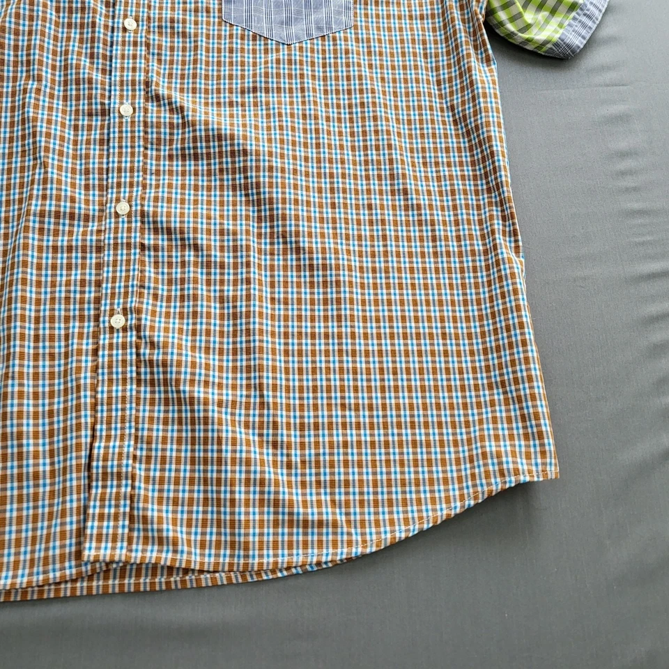 Camisa Bristol & Bull Para Hombre 2XL Manga Corta Botones Bolsillo Cuadros Multicolor Foto 4 de 4