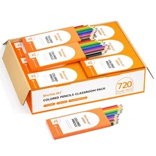 Shuttle Art 720 Colored Pencils Bulk 12 Vibrant Colors Pack of 60 Pre-sharpen...