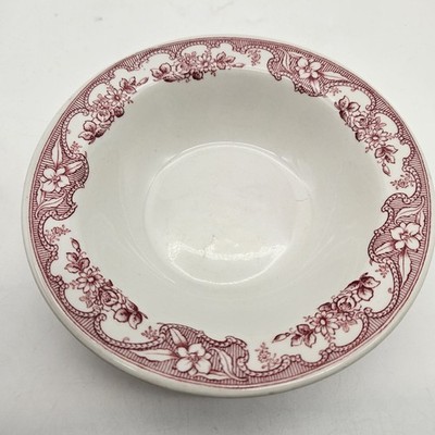 Vintage Wellsville China 'Majestic' Bowl Red Floral Design Restaurant Ware