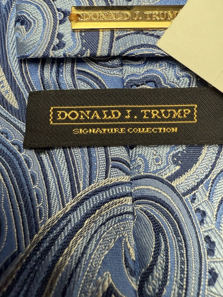 Donald J. Trump Signature Collection NUEVA corbata de cachemira azul para hombre 61” Foto 4 de 4