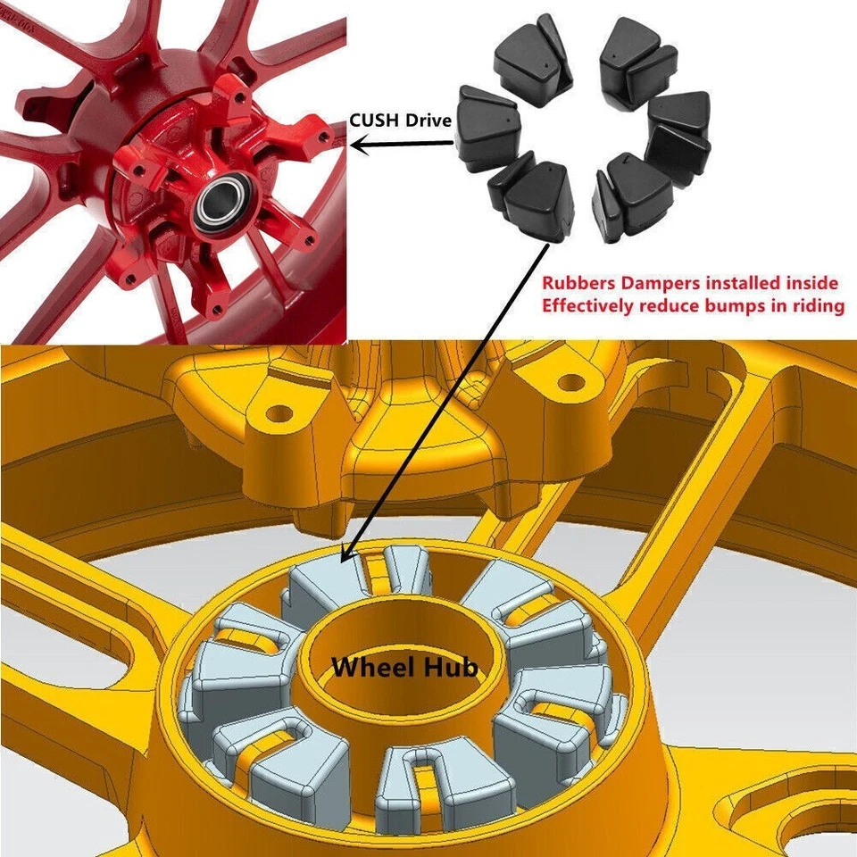 17" Tubeless Rear Wheel Rim For Honda CRF450R CRF250R 04-12 CR125R CR250R 02-07 - Изображение 2 из 4