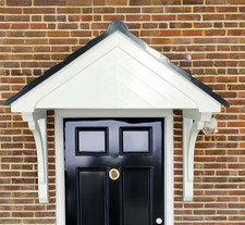 GRP over door canopy with Grey / Black tile effect roof - made to order