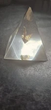 Resin Pyramid With Fossilised Moth, Clear Resi , Pyramid, Mother, Taxidermy 