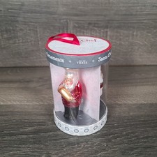 Williams Sonoma Santa Chef Ornament Set of 3 glass Christmas