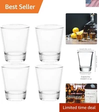 High-Quality Break-Resistant Shot Glass Set: 4x 1.5 oz Perfect for Entertaining