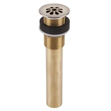 SinkSense 1.5" Grid Sink Drain in Nickel with Overflow Protection Durable Design