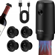 Wine Saver  Wine Vacuum Pump W/ 4 Reusable Wine Bottle Stoppers Rechargeable