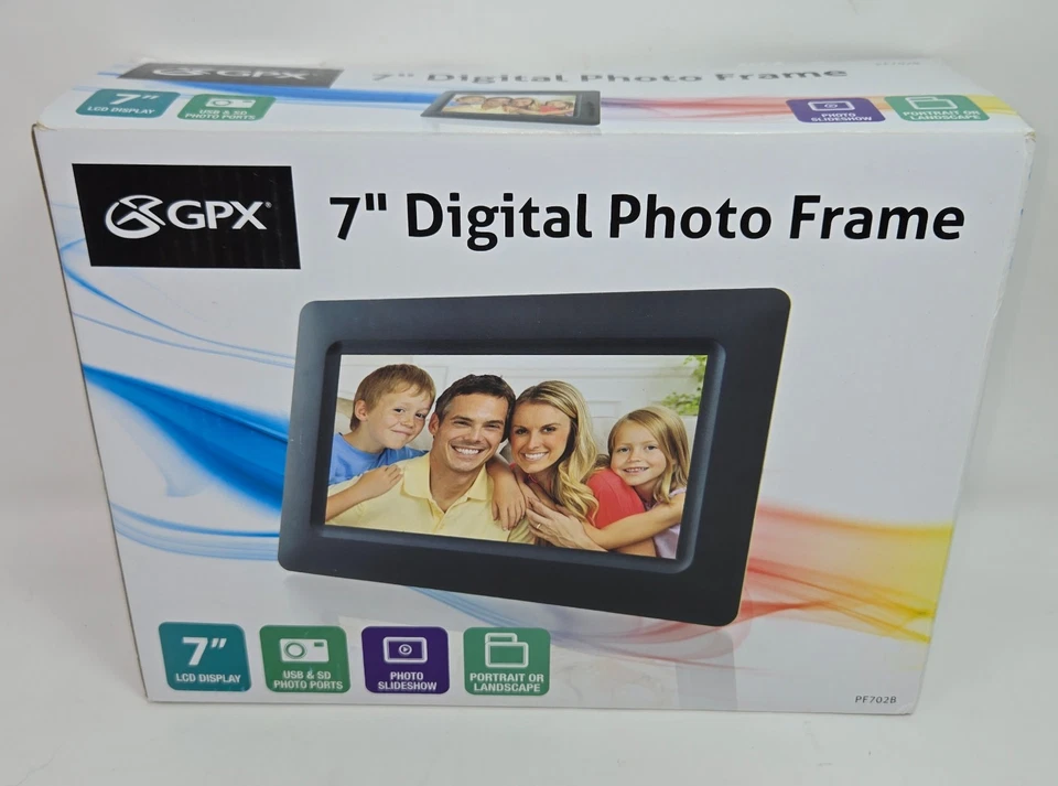 GPX 7" Digital Photo Frame TFT LCD Clock Calendar SD Card and USB with Box Guide - Image 4 of 4