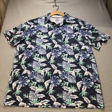 IZOD Saltwater Sunshield Pro ShortSleeve Polo Tropical All Over Print Mens L