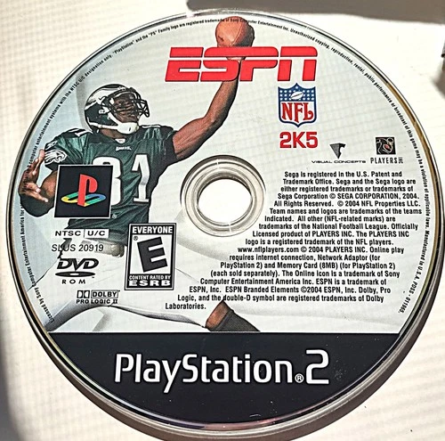 PS2 :   ESPN NFL 2K5 !!   DISC ONLY    Tested, Works    Tracking
