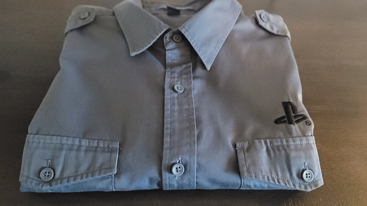 playstation dress shirt Employee Embroidered chest PS logo PlayStation Shirt L