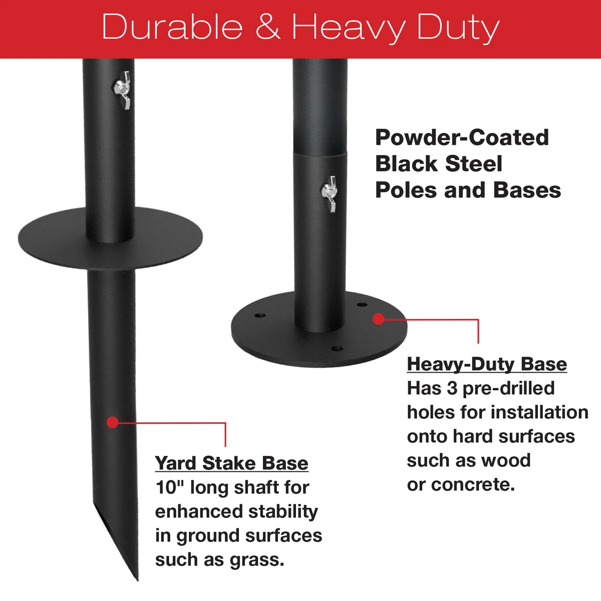 Bistro String Light Poles 2 Pack Extends to 10 Feet