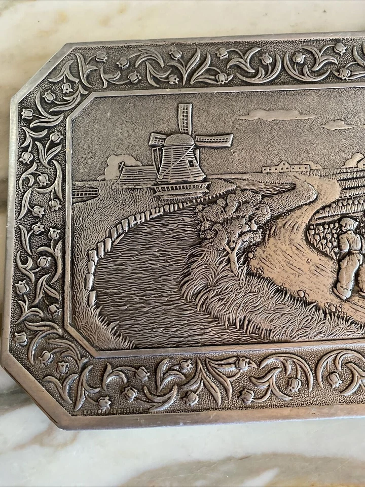 Molino de viento decorativo para granjero holandés trivet de aluminio almohadilla caliente Foto 2 de 4