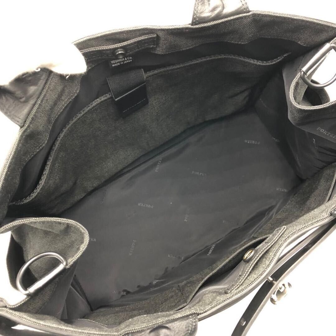 PORTER FORK 2WAY TOTE Shoulder BAG Handbag L Black Padlock PORTER FORK 2WAY TOTE Shoulder BAG Handbag L Black Padlock