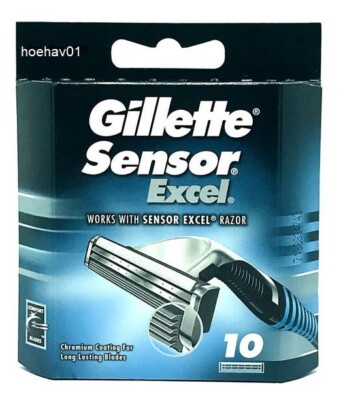 10 Gillette Sensor Excel Klingen Rasierklingen 10 STÜCK NEU/OVP