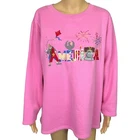 RARE Quacker Factory Womens 1X Pink Embroidered America 4th Of July Sweatshirt