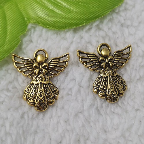 Free Ship 152 pcs Antique gold plated angel charms 26X24mm