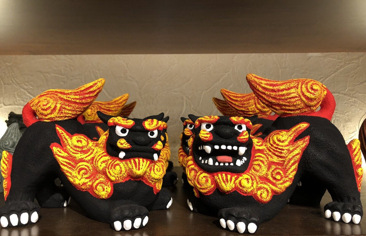 砡製 獅子置物 2609g 東キ8-0307① タニサオ 琉球の館 沖縄発おみやげ市場 / 原始獅子 座(8cm)