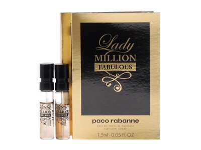 PACO RABANNE LADY MILLION FABULOUS EDP 1.5ml .05fl oz x 2 PERFUME SPRAY SAMPLES