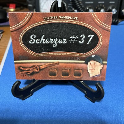 2011 Topps Manufactured Glove Leather Nameplate Black /99 Max Scherzer #MGL-MS.3