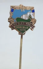 Croatia Mountaineering XIV Slet Romania 1974 PD. Željezničar KASUN, pin, badge