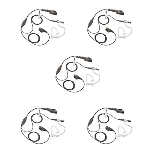 5 X HYTERA COVERT ACOUSTIC TUBE EARPIECE WITH MIC & PTT FOR PD705 PD785 - Afbeelding 1 van 5