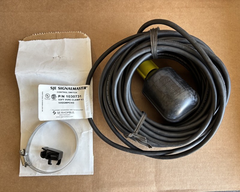 SJE RHOMBUS #1030731, 50SGMPCNO, CONTROL SWITCH, PIPE CLAMP, NORMALLY OPEN, 50')