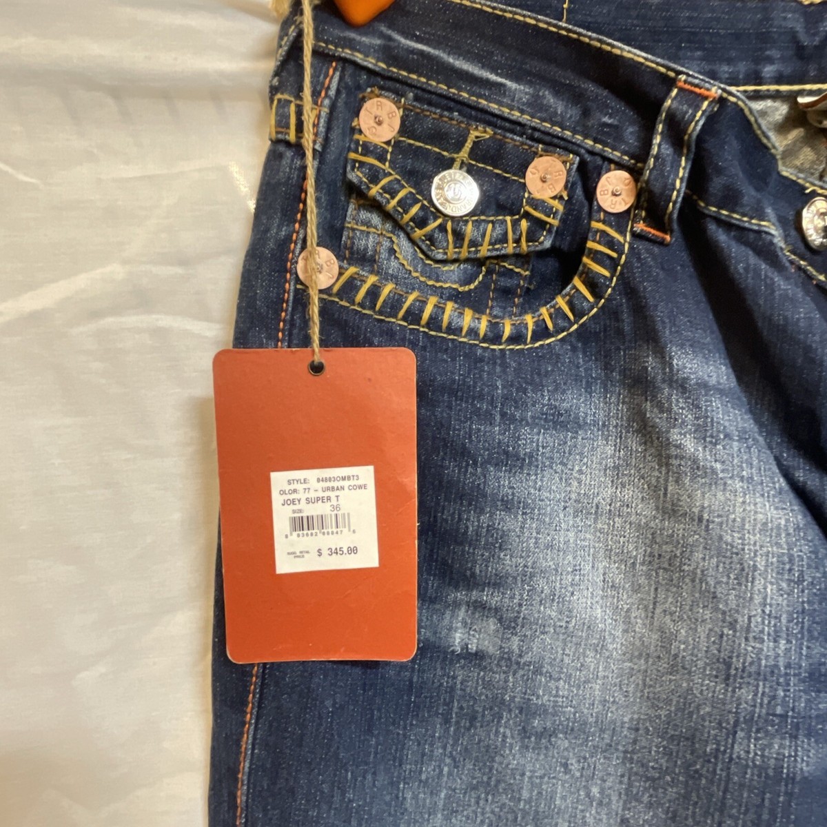 NEW True Religion Joey Super T Men's Denim Jeans Size 36”x34