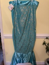 Snuggie Tails Teal Mermaid Blanket Sparkly Satin Glitter Costume