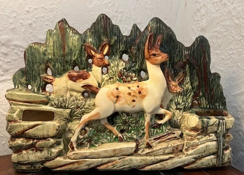 McCoy Triple Fawn Planter, Vintage 1950s, HTF, Excellent!