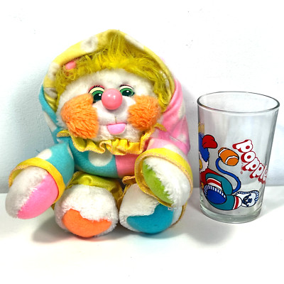 1988 Mattel POPPLES Plush & Glass collector Clown Fruit Vintage Pet Monster