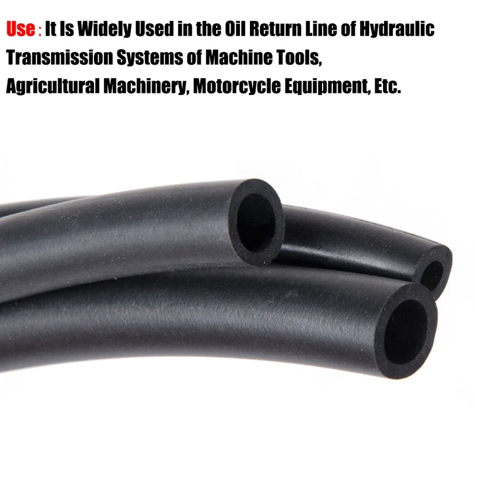 Tubo de goma flúor negro manguera de combustible motor gasolina, línea de aceite tubo de combustible ID 2 ~ 32 mm - Imagen 3 de 4