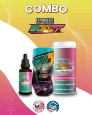 Lipoblue Boost KIT Fat Burner Dietary Supplement + Drainer + Fiber Weight Loss