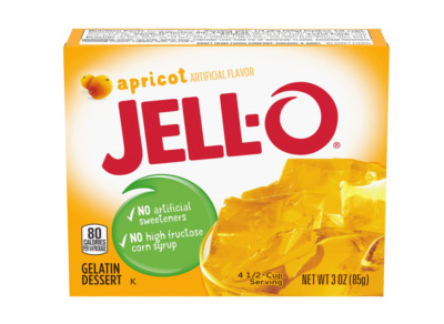 Jell-O Apricot Gelatin Dessert Mix, 3 oz Box