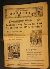 1961 Cambridge City Indiana 125th birthday souvenir newspaper GREAT Ads Photos--