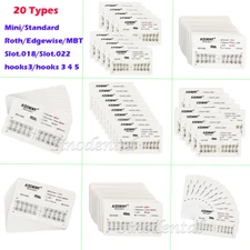 10X Dental Orthodontic AZDENT Brackets Mini/Standard MBT/Roth 022/018 Hooks 345