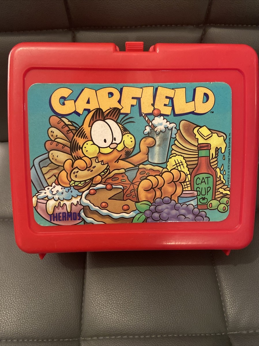 ガーフィールド 猫 ヴィンテージ お弁当 70s 1978 VINTAGE 4 Garfield The Cat Vintage 70s 1978 Plastic School Lunchbox Made in