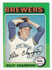BILLY CHAMPION 1975 Topps Mini Baseball # 256 Milwaukee Brewers Ex Plus - NM