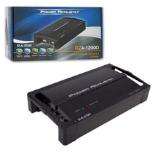 Power Acoustik RZ4-1200D Class D 4 Channel Car Motorcycle Digital Amplifier