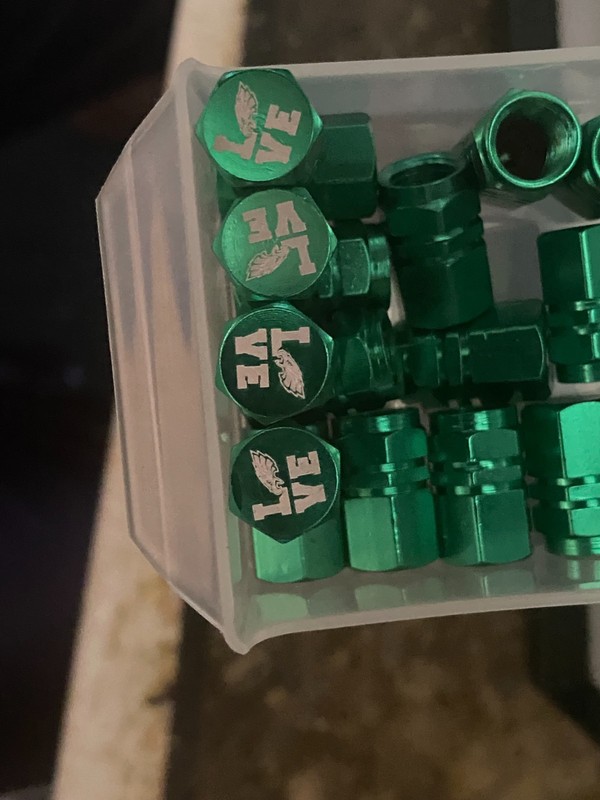 Philadelphia Eagles Wheel Tire Valve Stem cap Covers 4 Pc set