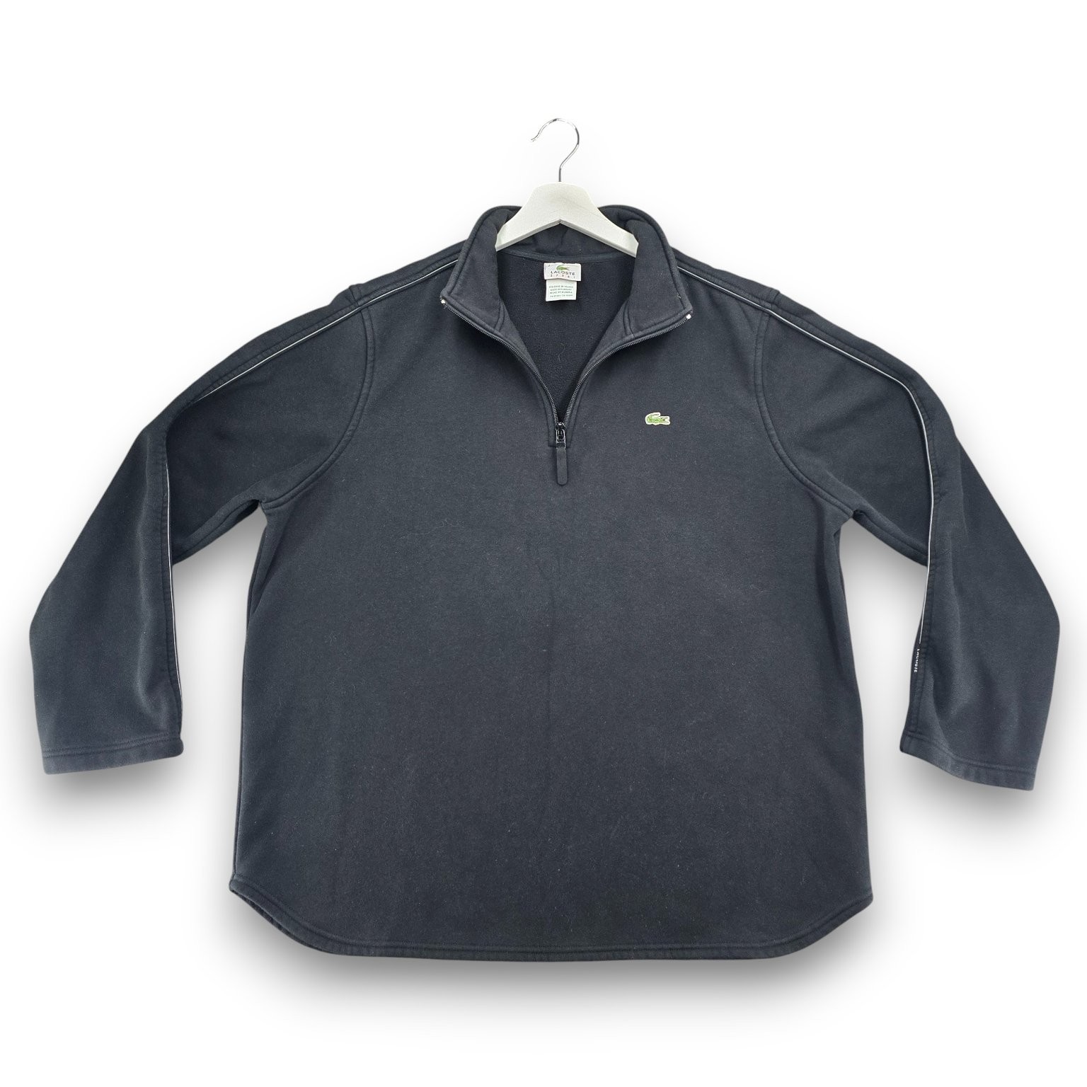 Lacoste Sport Men's Black Quarter Zip Sweatshirt Size 7 Polyester Cotton thumbnail 2