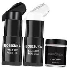 Black White Face Paint Stick with Setting Black,White with Setting Powder
