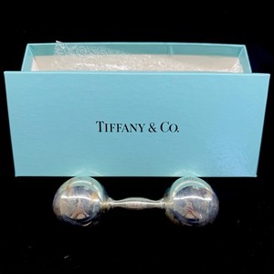 Tiffany & Co. Sterling Silver 925 Baby Rattle Barbell Dumbbell Style 2000 w/ Box