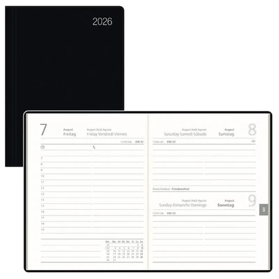 ZETTLER KALENDER Taschenkalender Tagesplaner 2026 schwarz, 1 St.