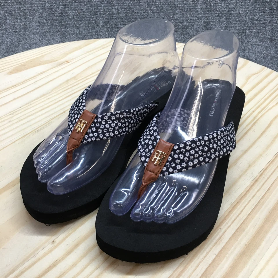 Tommy Hilfiger Sandalias Mujer 8 M Rooby Tanga Multicolor Puntera Floral NUEVO Foto 3 de 4