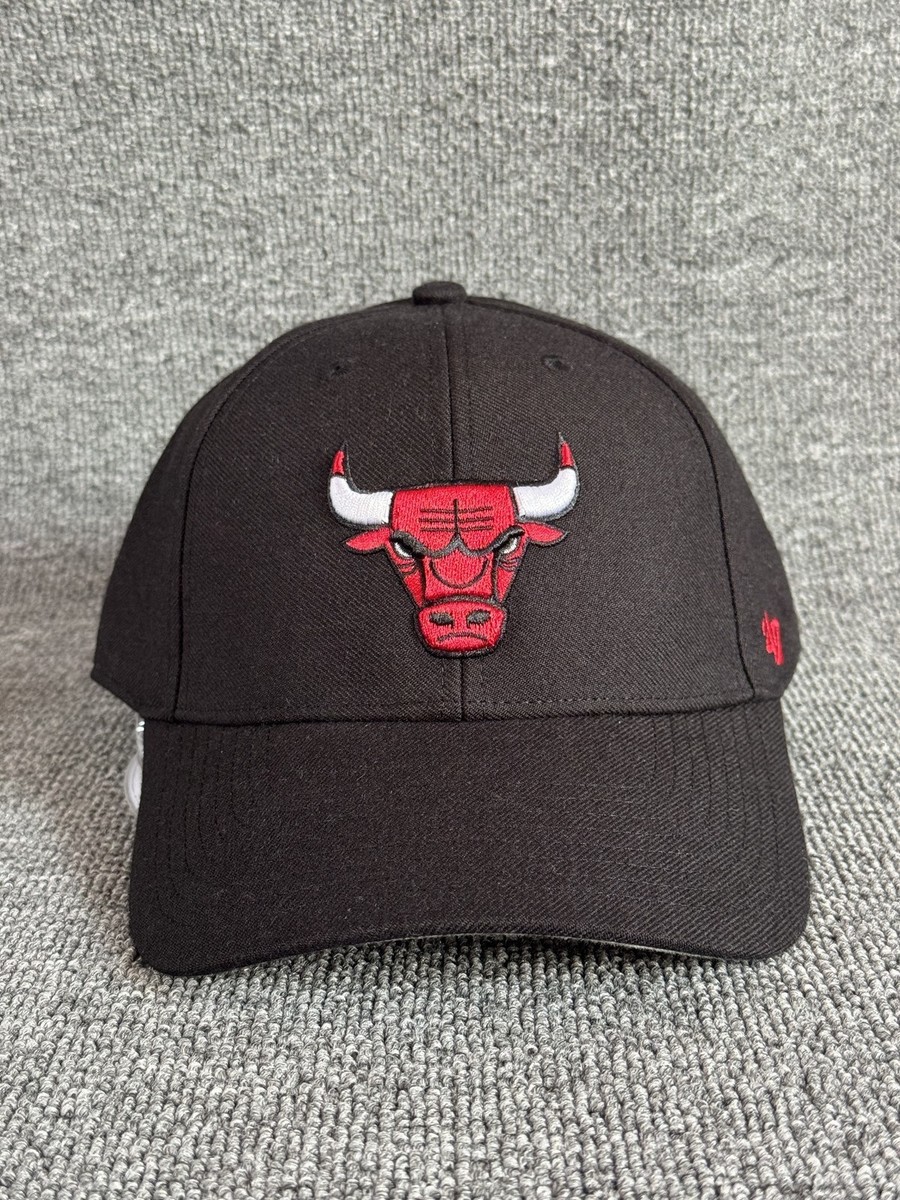 '47 Brand Chicago Bulls Dad Hat Strapback Black Curved Brim NBA Cap